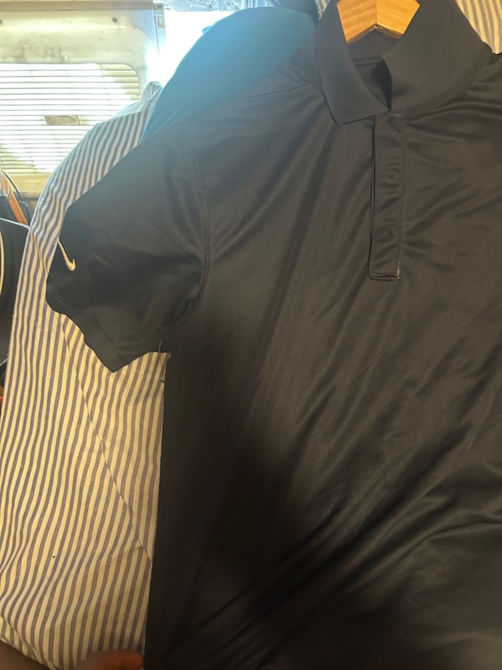 Nike Men's navy blue Short-Sleeve Polo with Subtle Swoosh